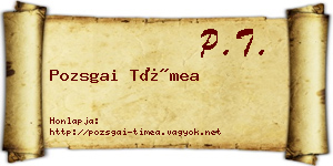Pozsgai Tímea névjegykártya
