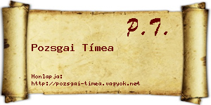Pozsgai Tímea névjegykártya
